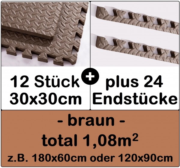 Boden matte puzzle in Braun